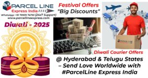 “International Courier Services in Hyderabad,” “Festival Gift Courier Telugu States,” and “Send Diwali Gifts India or Abroad.”